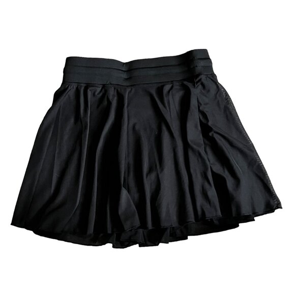 Halara Drawstring Contrast Mesh 2-in-1 Skirt Sz Medium Womens Black Flowy Dance - Picture 9 of 12